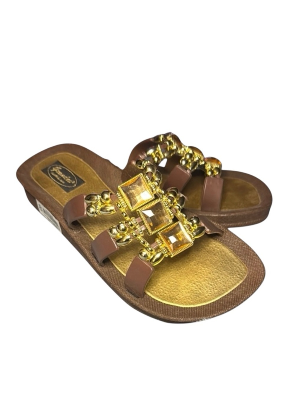 Grandco Women's Gold Beaded Sandals
Strappy Size 8 Brand New